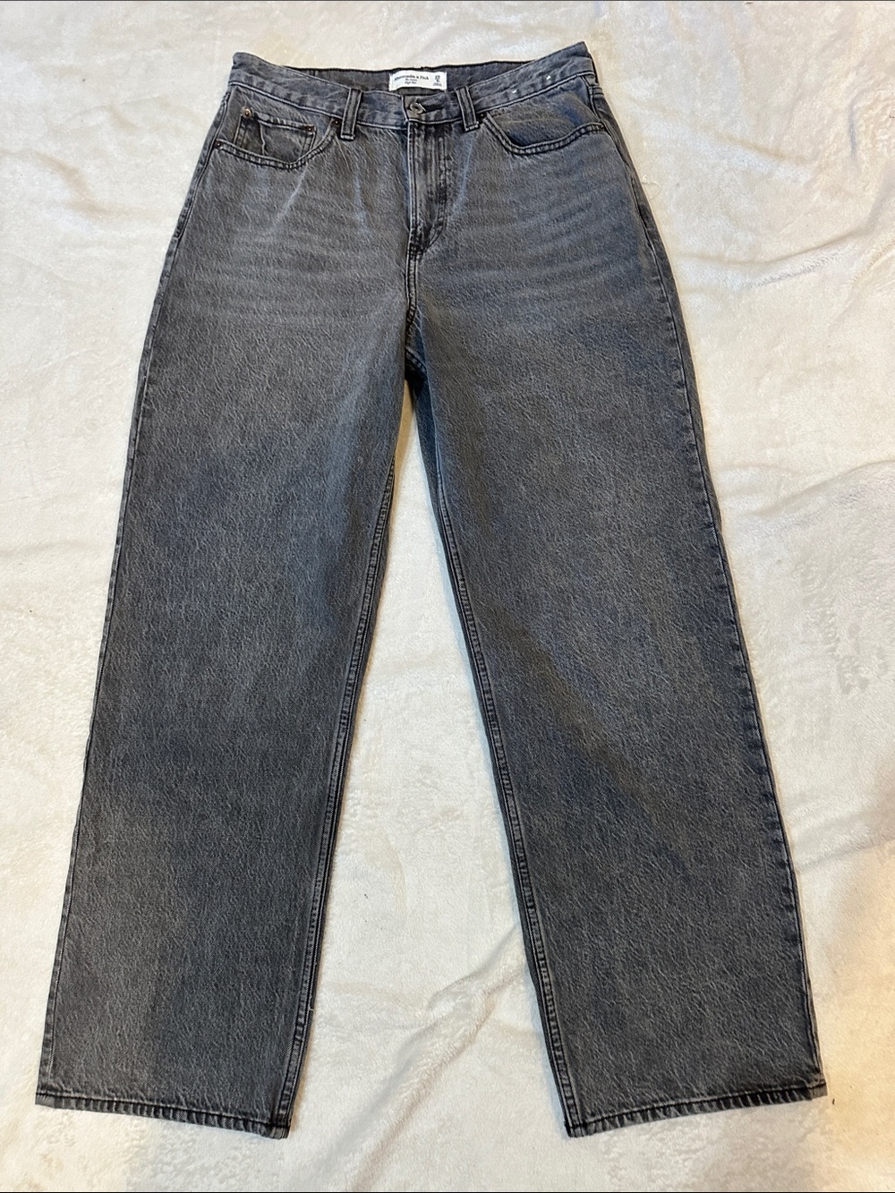 NEW! Abercrombie The Loose High Rise Baggy Jeans 8 Washed Black - Picture 2 of 7